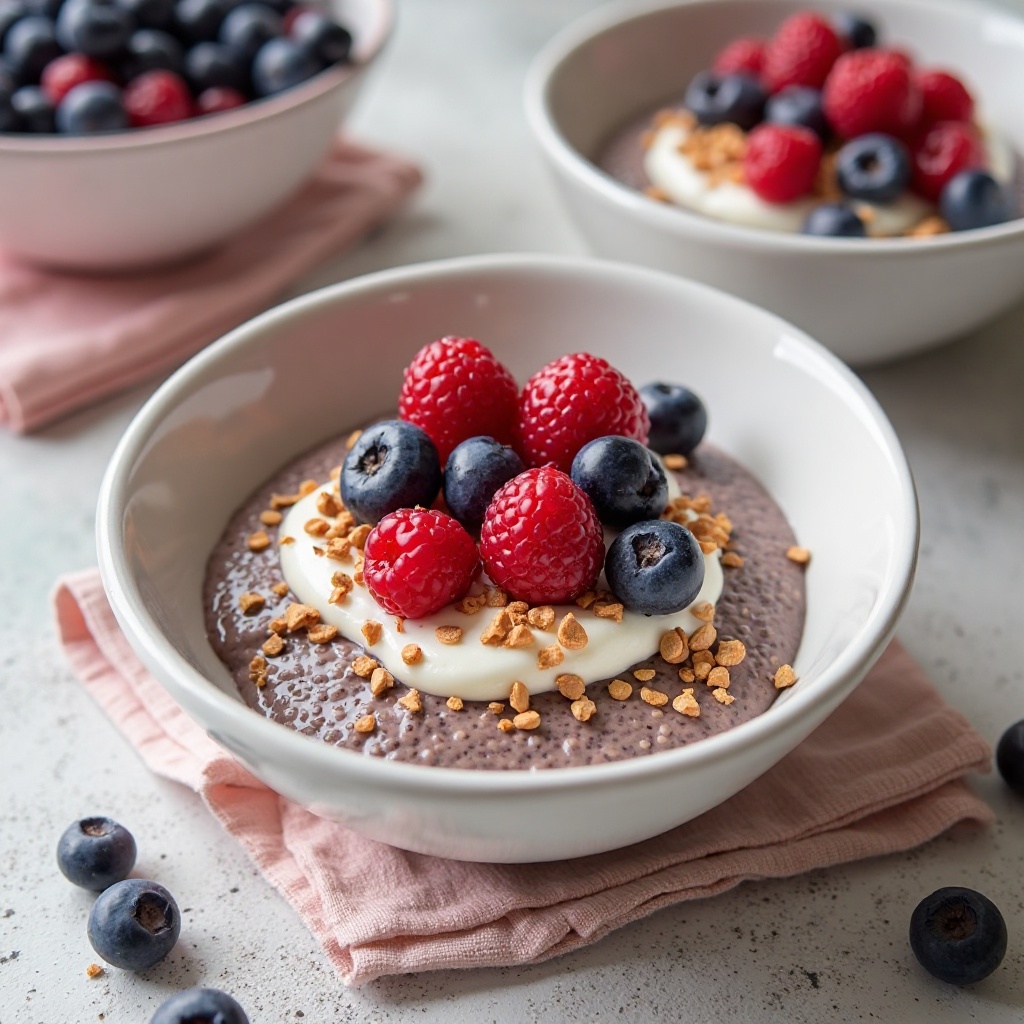 Pudin de chía con frutos rojos