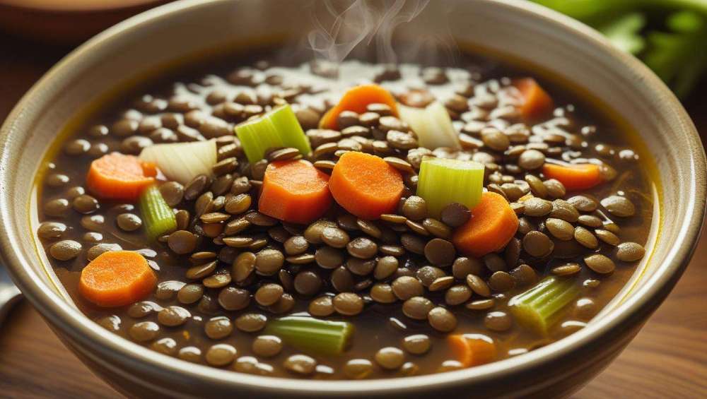 Sopa de lentejas con verduras
